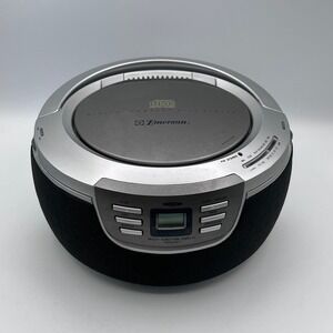 Emerson PD5201 Portable CD Player‎ AM/FM Radio Tested Works Silver Vintage Retro